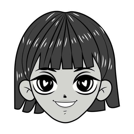 manga teen faceのイラスト素材