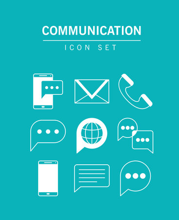 communication icons setのイラスト素材