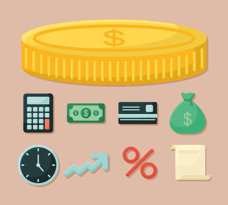 nine business itemsのイラスト素材