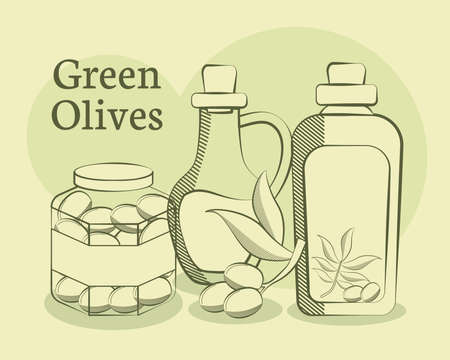 olive oil illustrationのイラスト素材