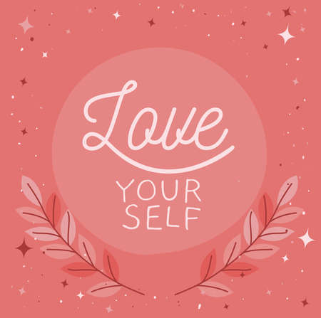 love yourself letteringのイラスト素材