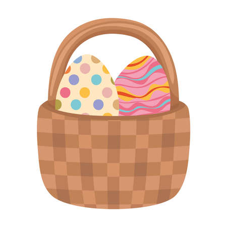 cute eggs basketのイラスト素材