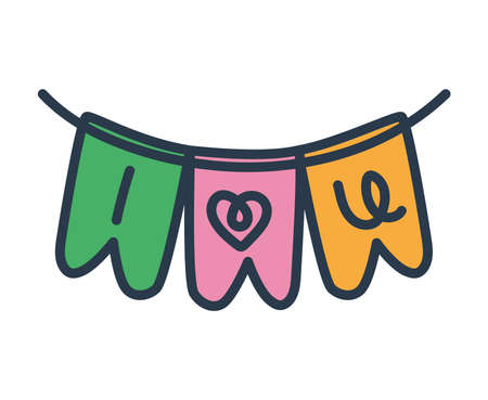 colored party garlandのイラスト素材