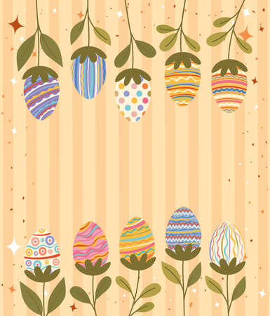plant of easter eggs posterのイラスト素材