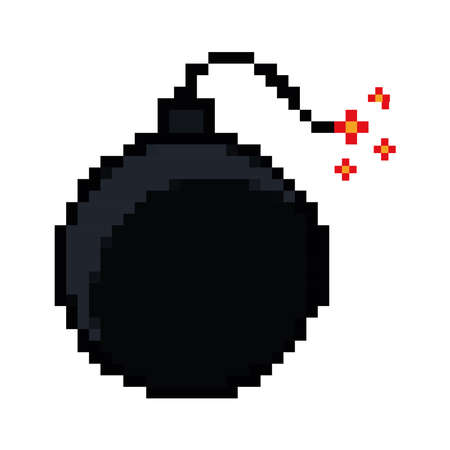 pixelated bomb illustrationのイラスト素材