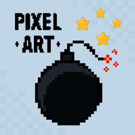 pixel art bomb posterのイラスト素材