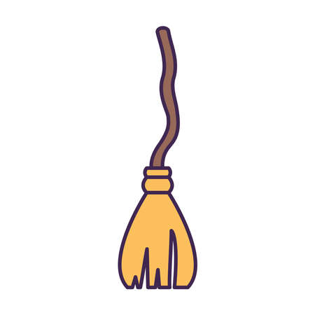 wooden broom designのイラスト素材