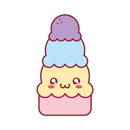 three balls ice creamのイラスト素材