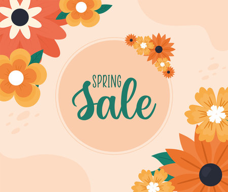 colored spring sale bannerのイラスト素材