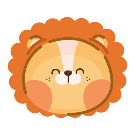 happy lion faceのイラスト素材