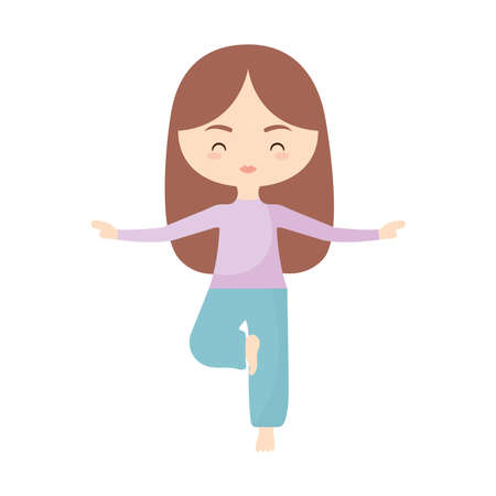 cute yoga girlのイラスト素材