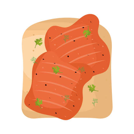 salmon toast designのイラスト素材