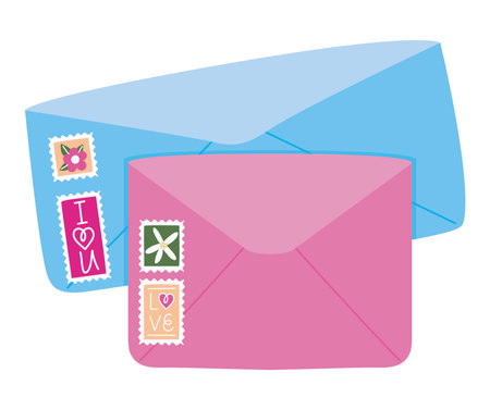 colored love lettersのイラスト素材