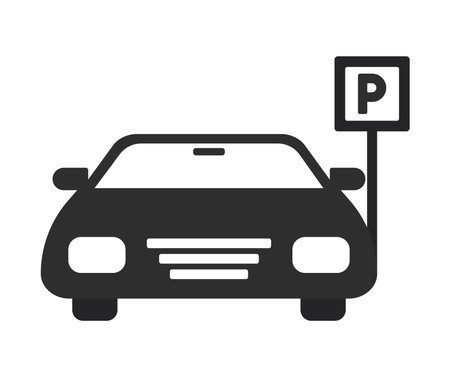 car on parking spotのイラスト素材