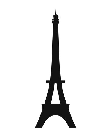 black eiffel towerのイラスト素材