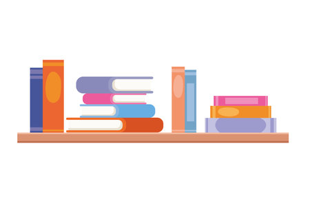 books stacks illustrationのイラスト素材