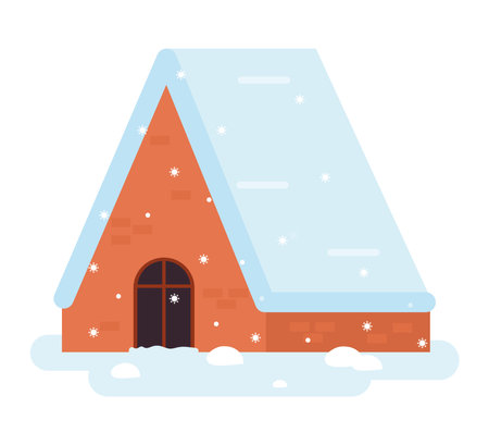 orange winter cozy houseのイラスト素材