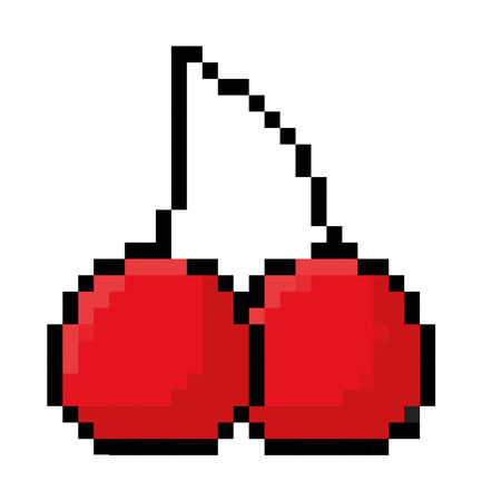 pixelated cherry designのイラスト素材