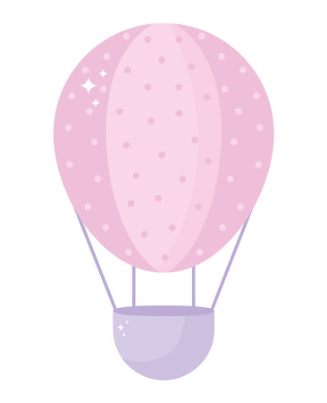 pink hot air balloonのイラスト素材