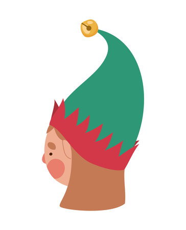 colorful elf woman face illustrationのイラスト素材