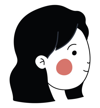 cute woman profileのイラスト素材