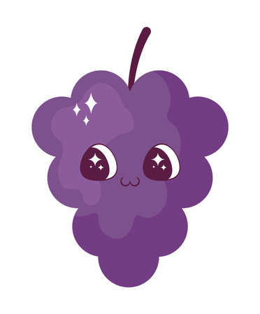 kawaii grapes designのイラスト素材