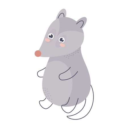 cute opossum designのイラスト素材