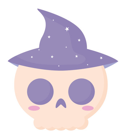 skull with witch hatのイラスト素材