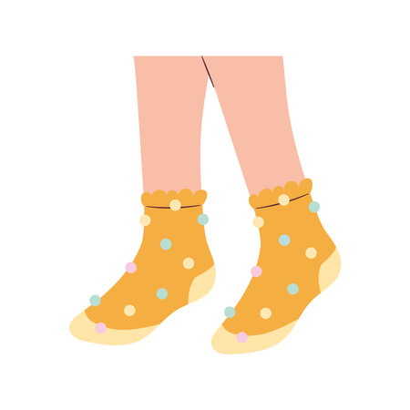 yellow socks pairのイラスト素材