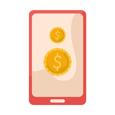 smartphone and pay onlineのイラスト素材