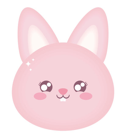pink bunny faceのイラスト素材