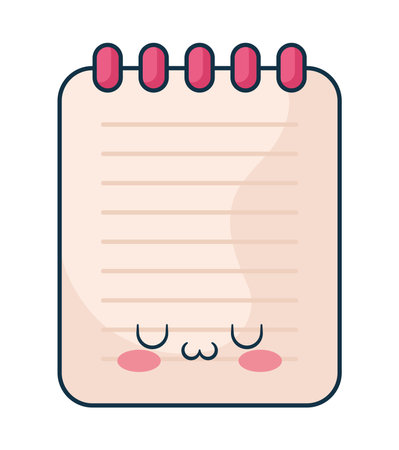 kawaii ringed notepadのイラスト素材