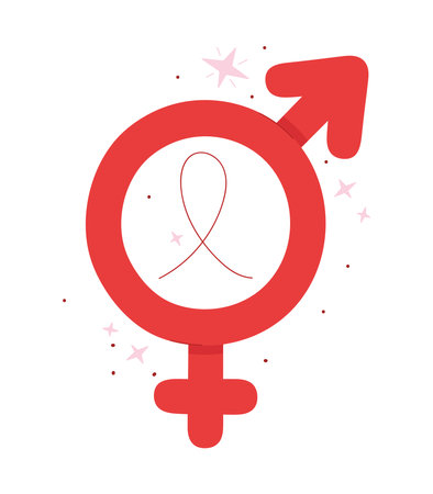gender symbols and aids day ribbonのイラスト素材
