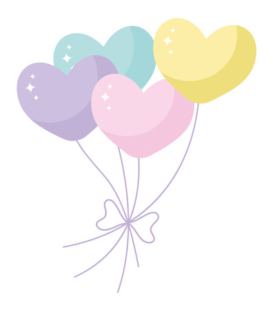 hearts balloons designのイラスト素材