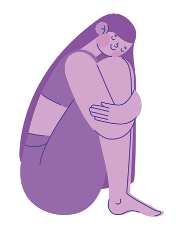 purple lady illustrationのイラスト素材