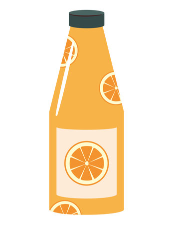 orange beverage bottleのイラスト素材