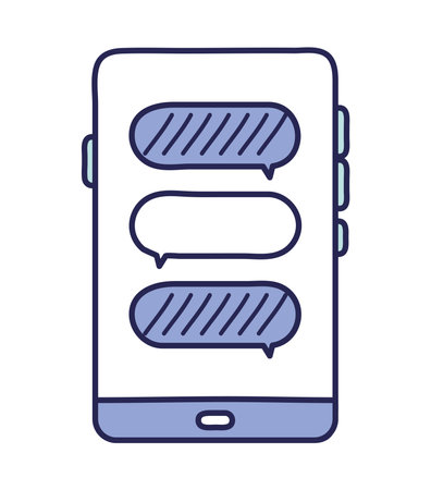 smartphone with conversationsのイラスト素材