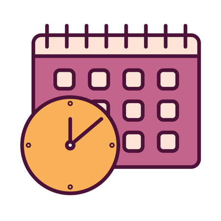 clock and calendarのイラスト素材