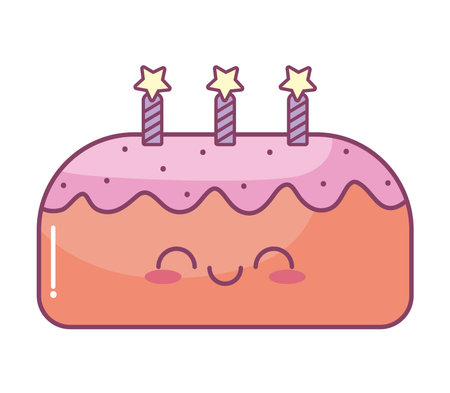 kawaii birthday cakeのイラスト素材