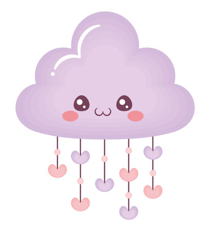 kawaii cloud mobileのイラスト素材