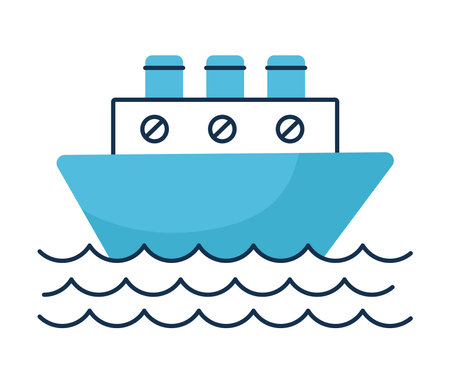 blue boat designのイラスト素材