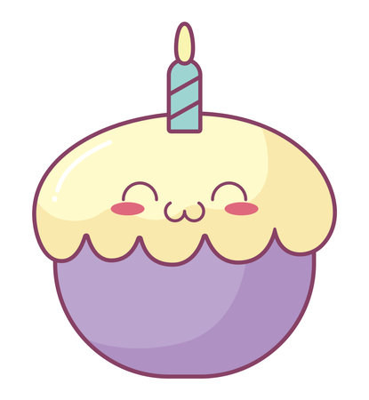 kawaii yellow cupcakeのイラスト素材