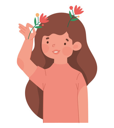 beautiful girl iconのイラスト素材