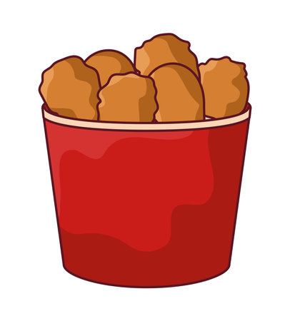 fried chicken bucketのイラスト素材