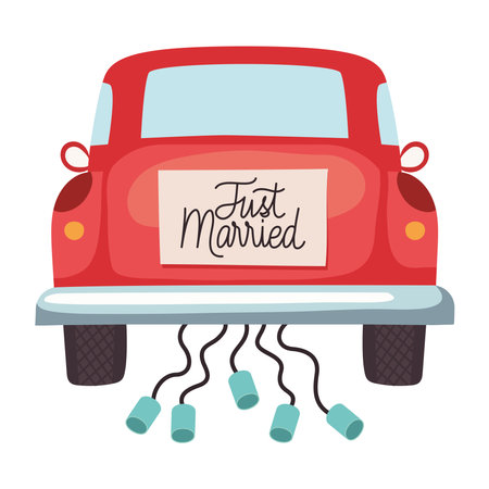car of just marriedのイラスト素材