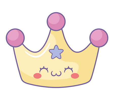 kawaii crown designのイラスト素材