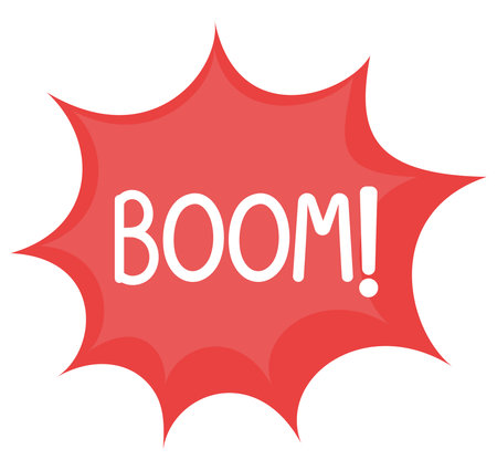 speech bubble with boom letteringのイラスト素材