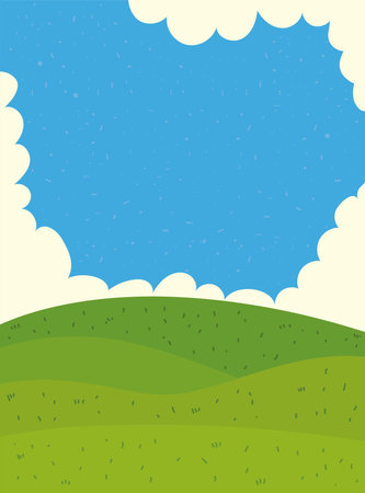 grass landscape cardのイラスト素材