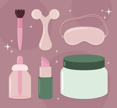 korean cosmetic setのイラスト素材