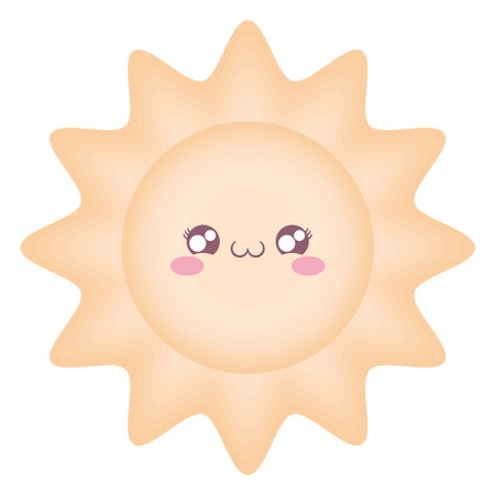kawaii sun designのイラスト素材